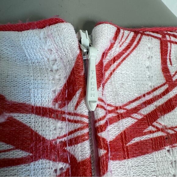 Vintage 60s Orange White Abstract Atomic Short Sleeve Shift Day Dress Large Mod - Picture 5 of 7